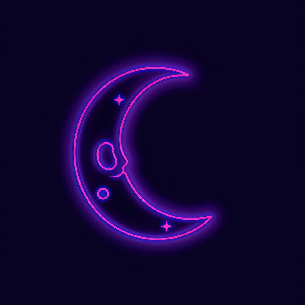 Moon neon astronomy purple.