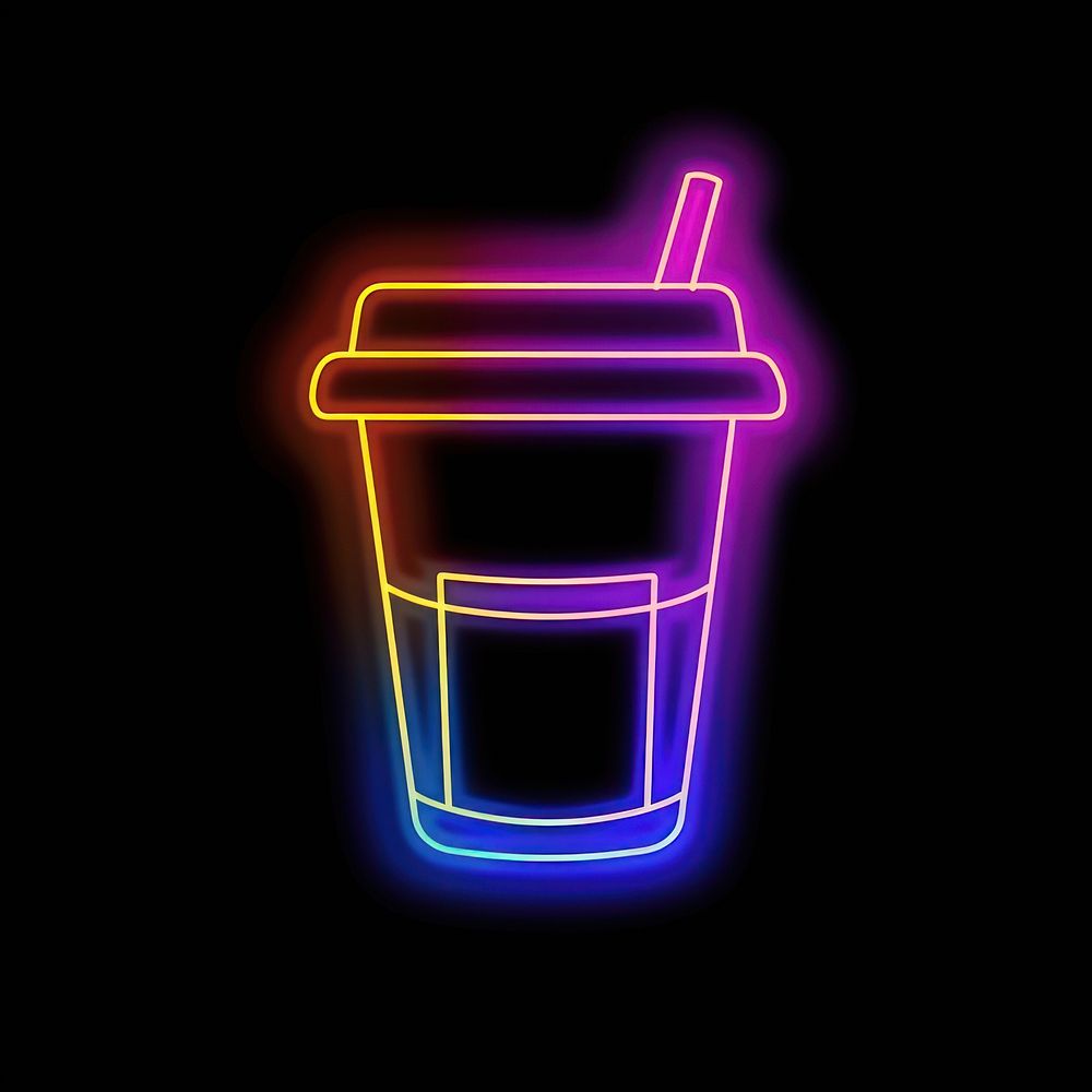 Coffee paper cup neon lighting machine.