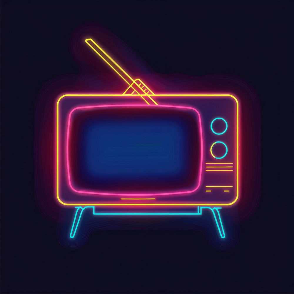 Flat modern tv neon electronics television.