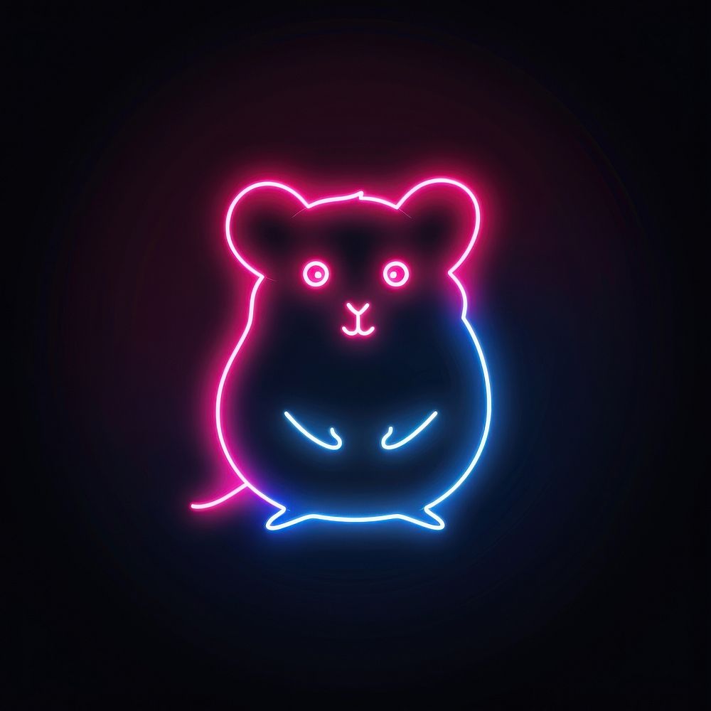 Hamster neon night line.