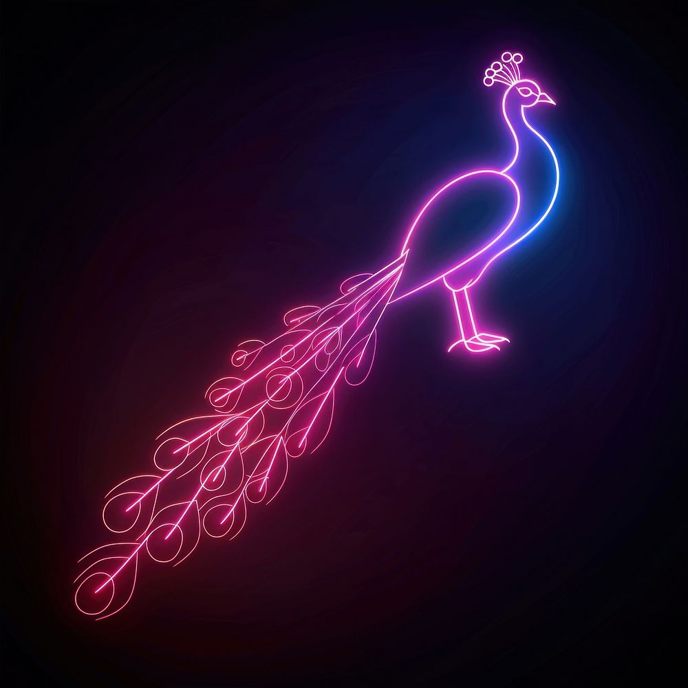 Peacock neon purple nature. | Premium Photo Illustration - rawpixel