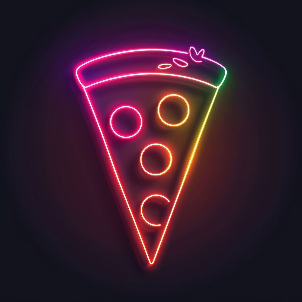 Pizza neon light disk.