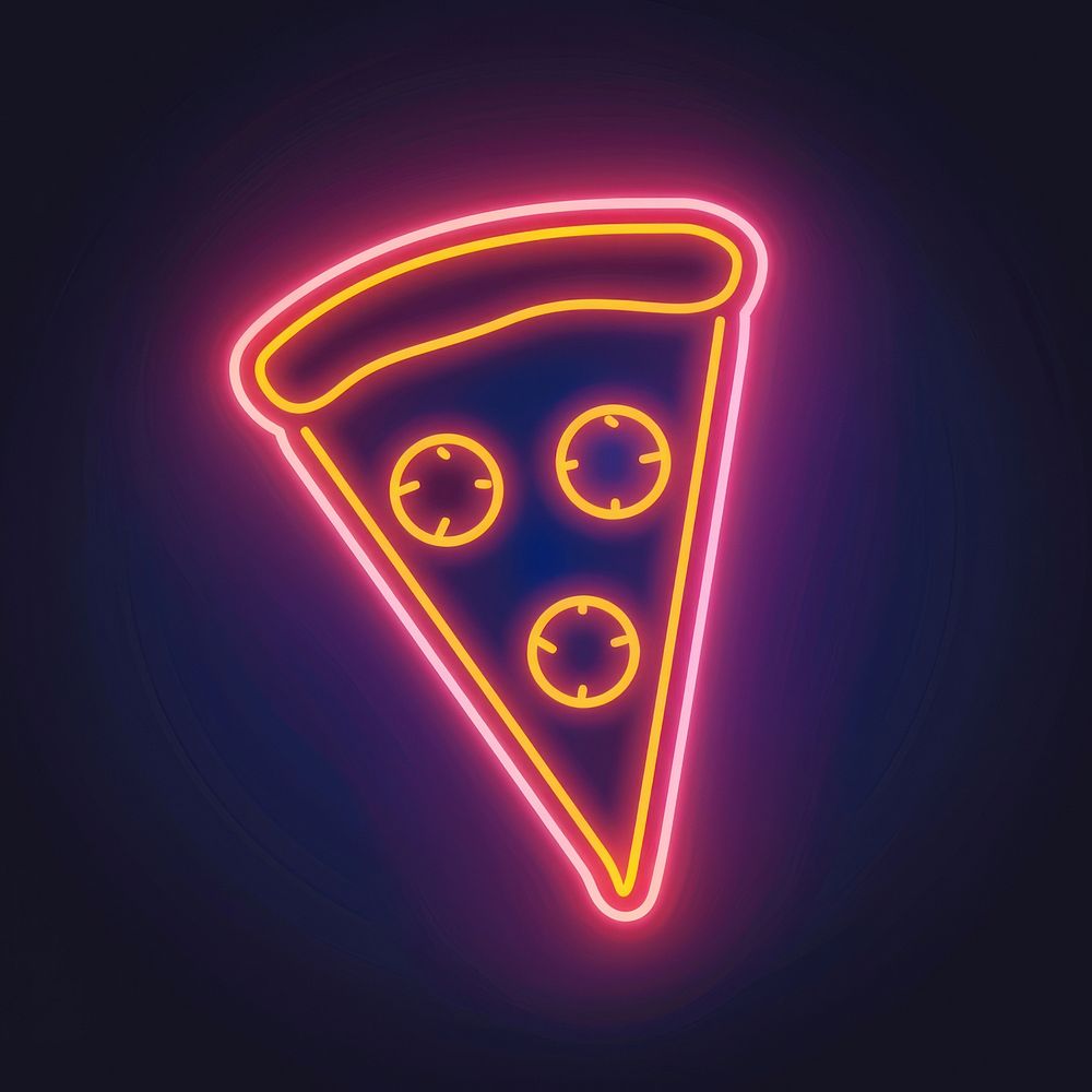 Pizza neon light disk.