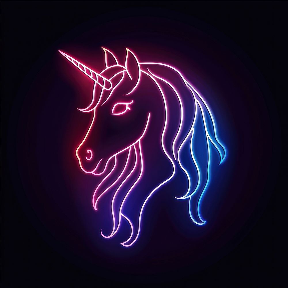 Pony unicorn head neon astronomy lighting.