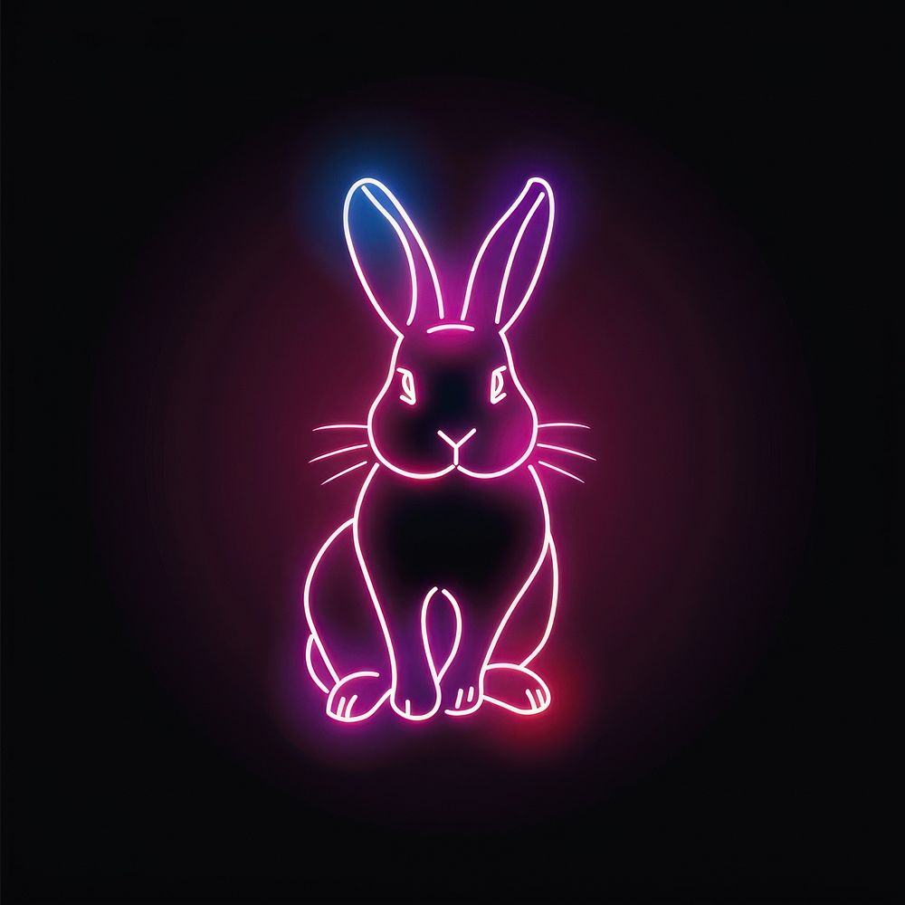 Rabbit neon purple light.