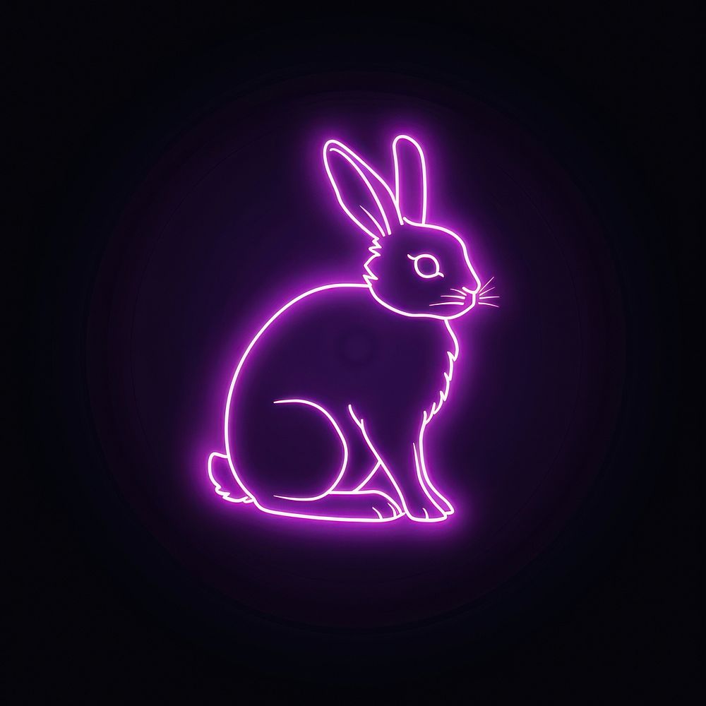 Rabbit neon animal mammal.