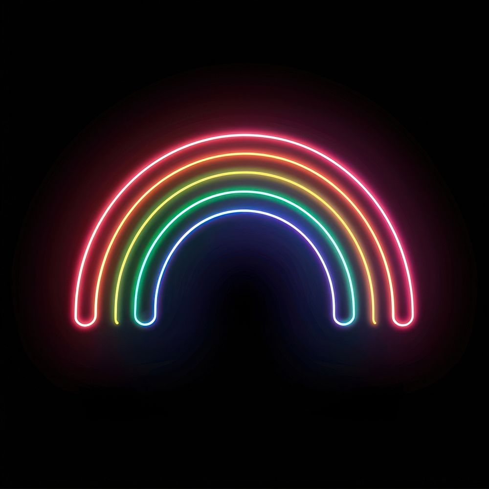 Rainbow neon light disk.