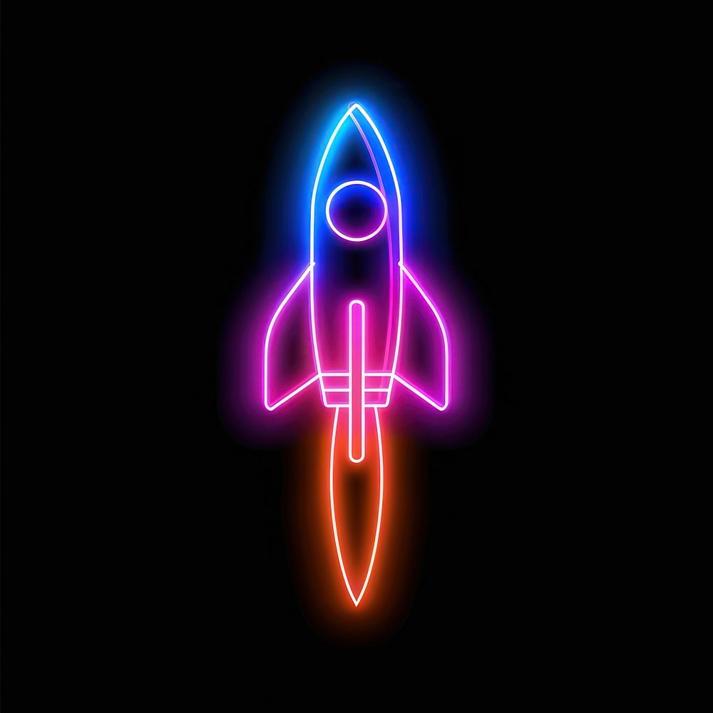 Rocket neon astronomy lighting.