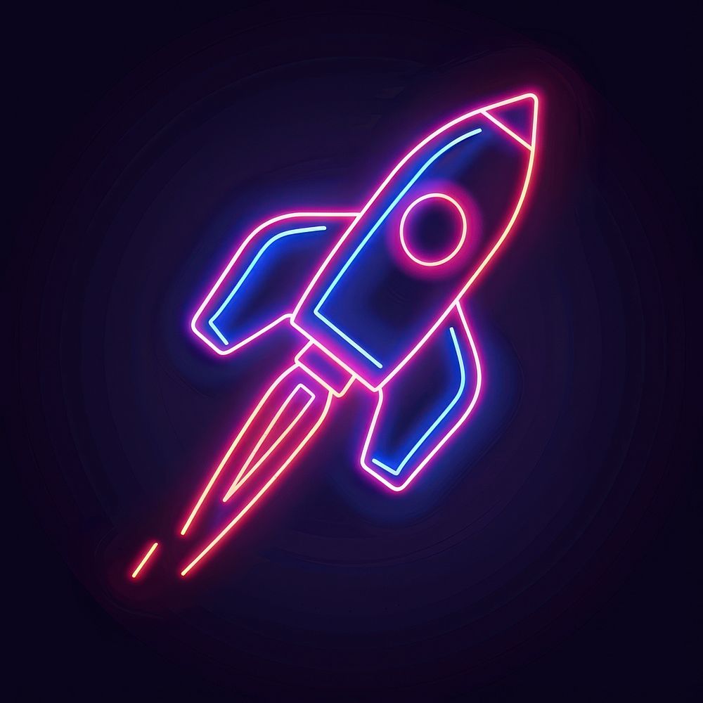 Rocket neon light.