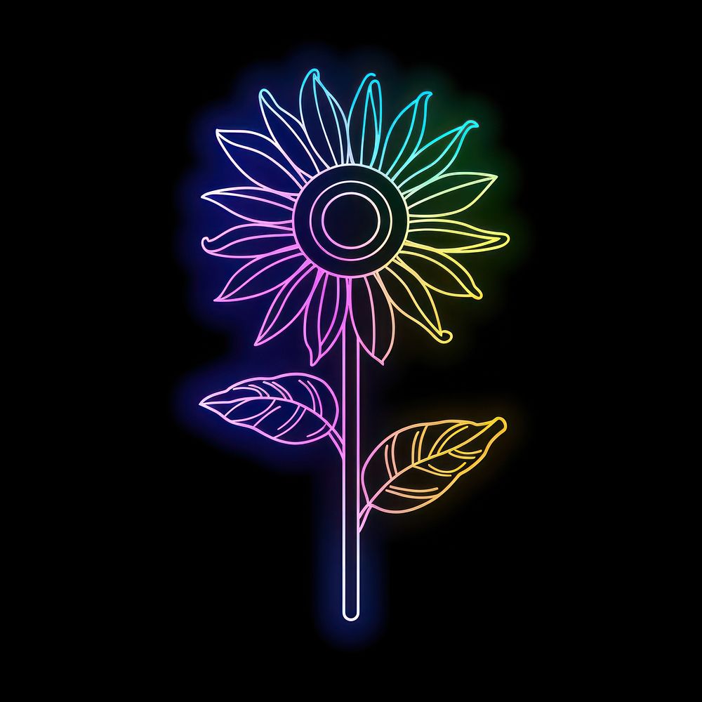 Sunflower neon lighting symbol. | Premium Photo Illustration - rawpixel