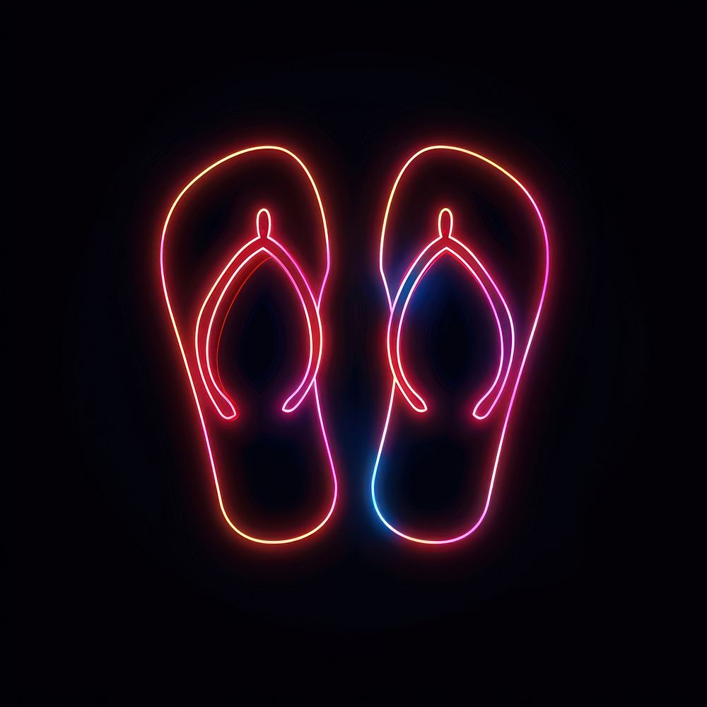 Sandals neon light disk.