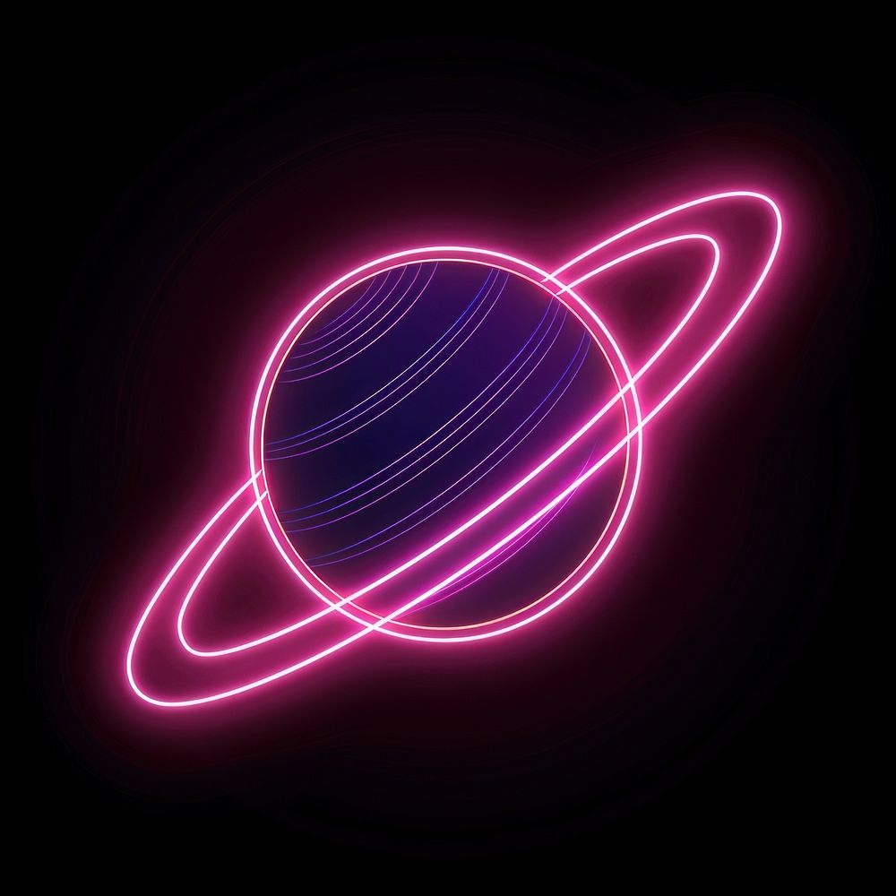 Saturn neon astronomy space. | Premium Photo Illustration - rawpixel