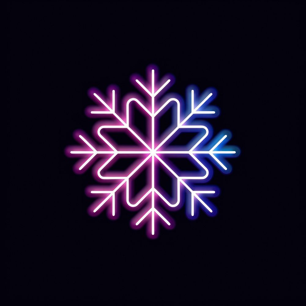 Snow flake neon snowflake purple.