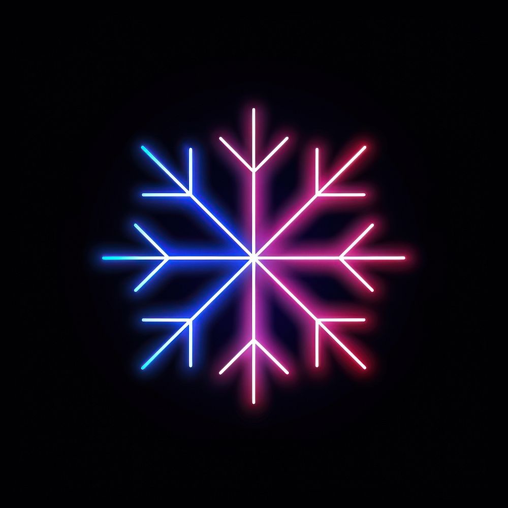 Snowflake neon outdoors symbol.