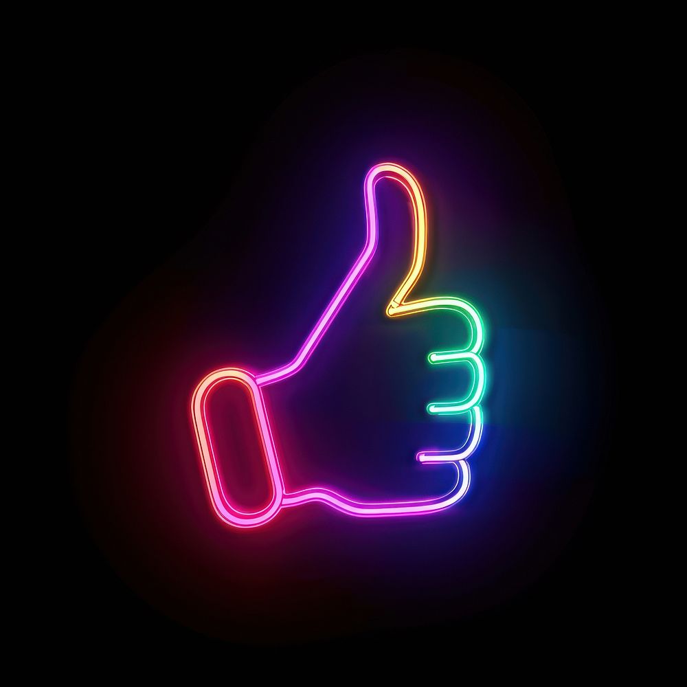 Thumbs up neon light.