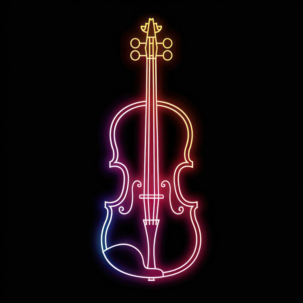 Violin neon fiddle symbol.