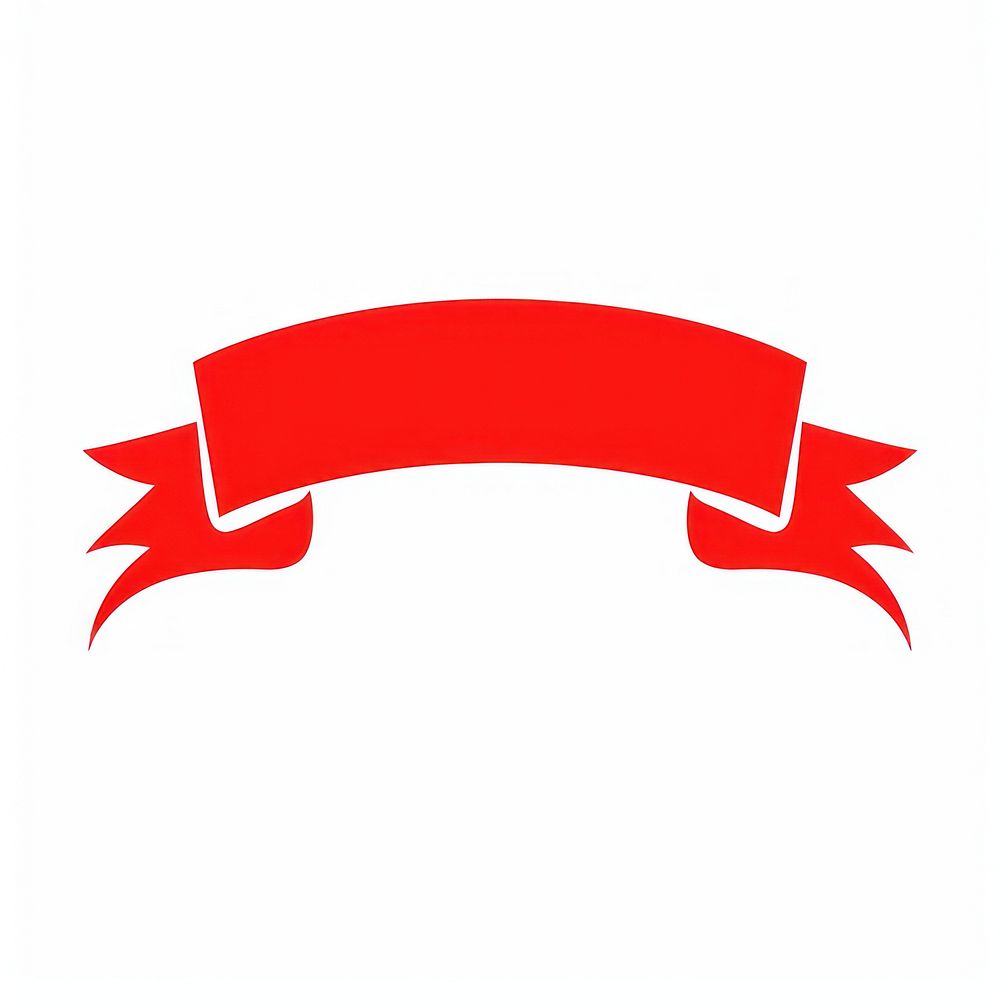 Red ribbon banner ketchup symbol logo.
