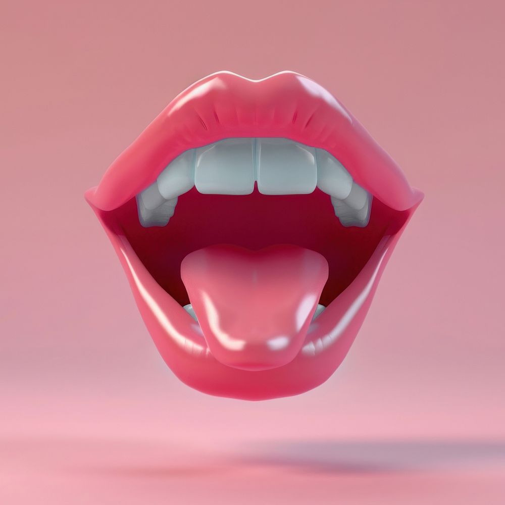 Mouth tongue tin lipstick.
