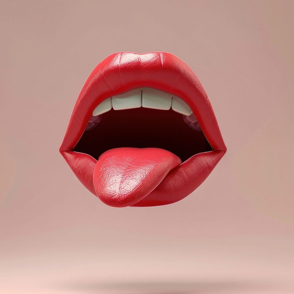 Mouth tongue lipstick person.