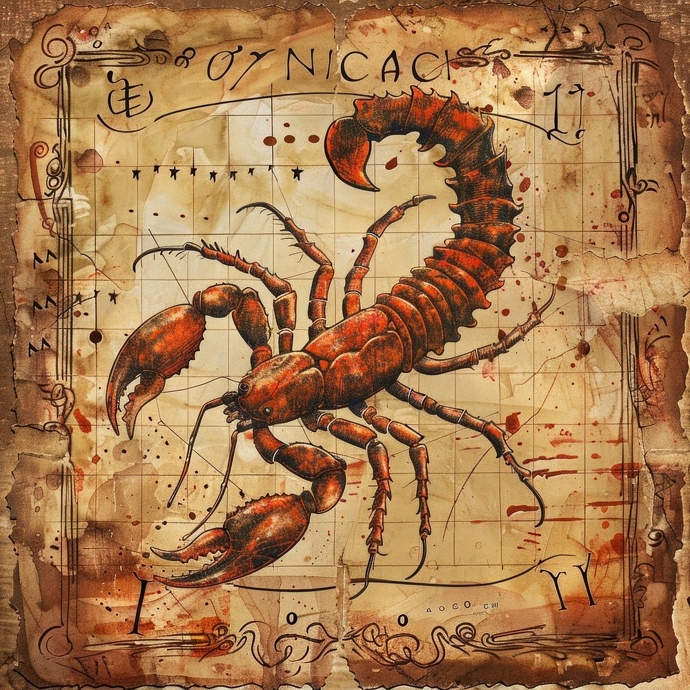 Scorpio astrology sign invertebrate lobster seafood.