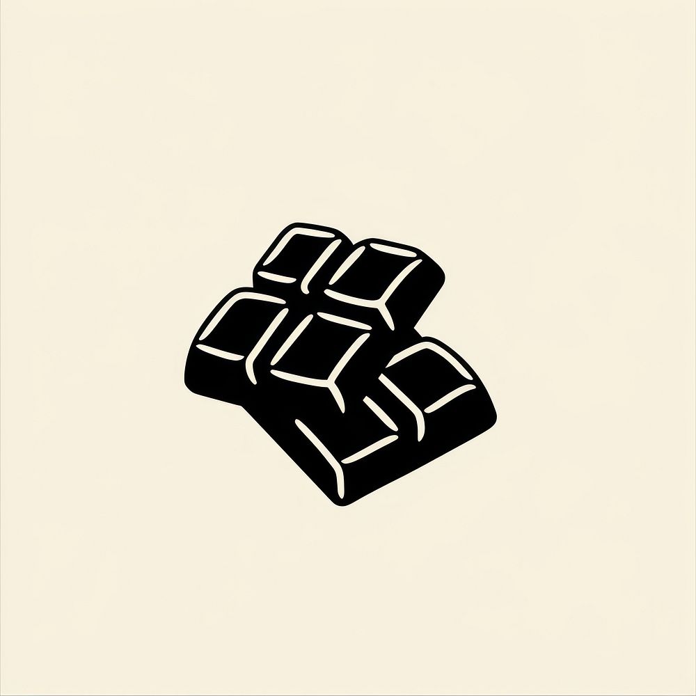Black minimalist aesthetic chocolate bar logo design symbol ammunition weaponry.