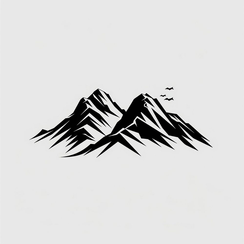 Black minimalist andes mountain logo design drawing tranquility monochrome.