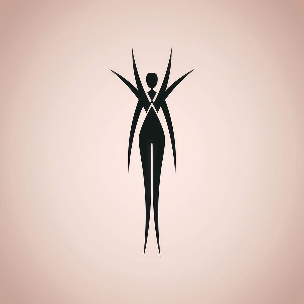 Black minimalist ballerina logo design silhouette drawing representation.