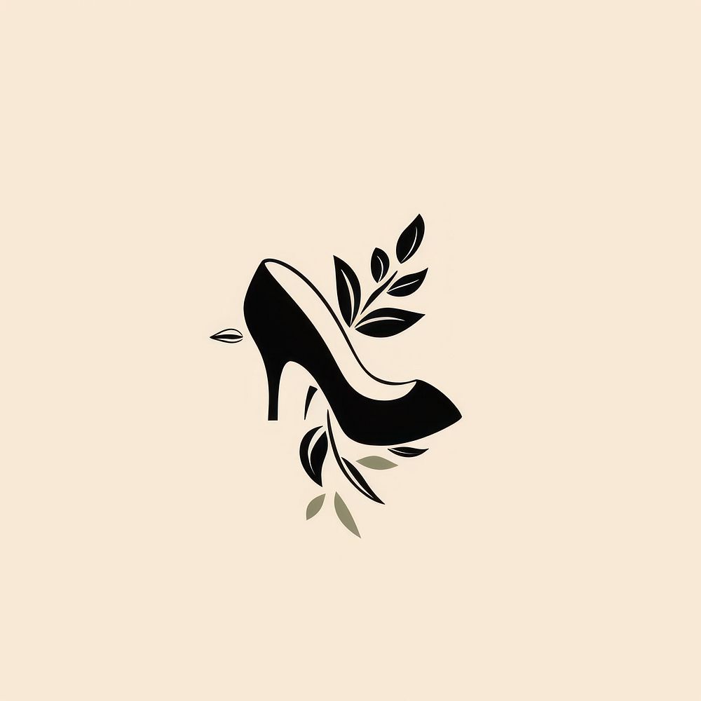 Black minimalist ballerina shoe logo design footwear elegance clothing.