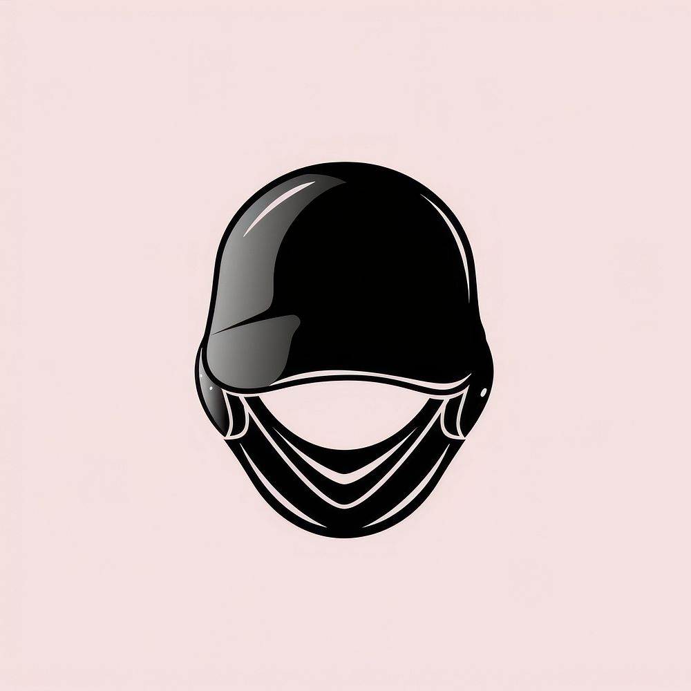 Black minimalist baseball jersey logo design drawing helmet protection.