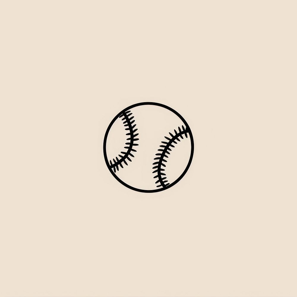 Black minimalist baseball logo design sports softball circle.