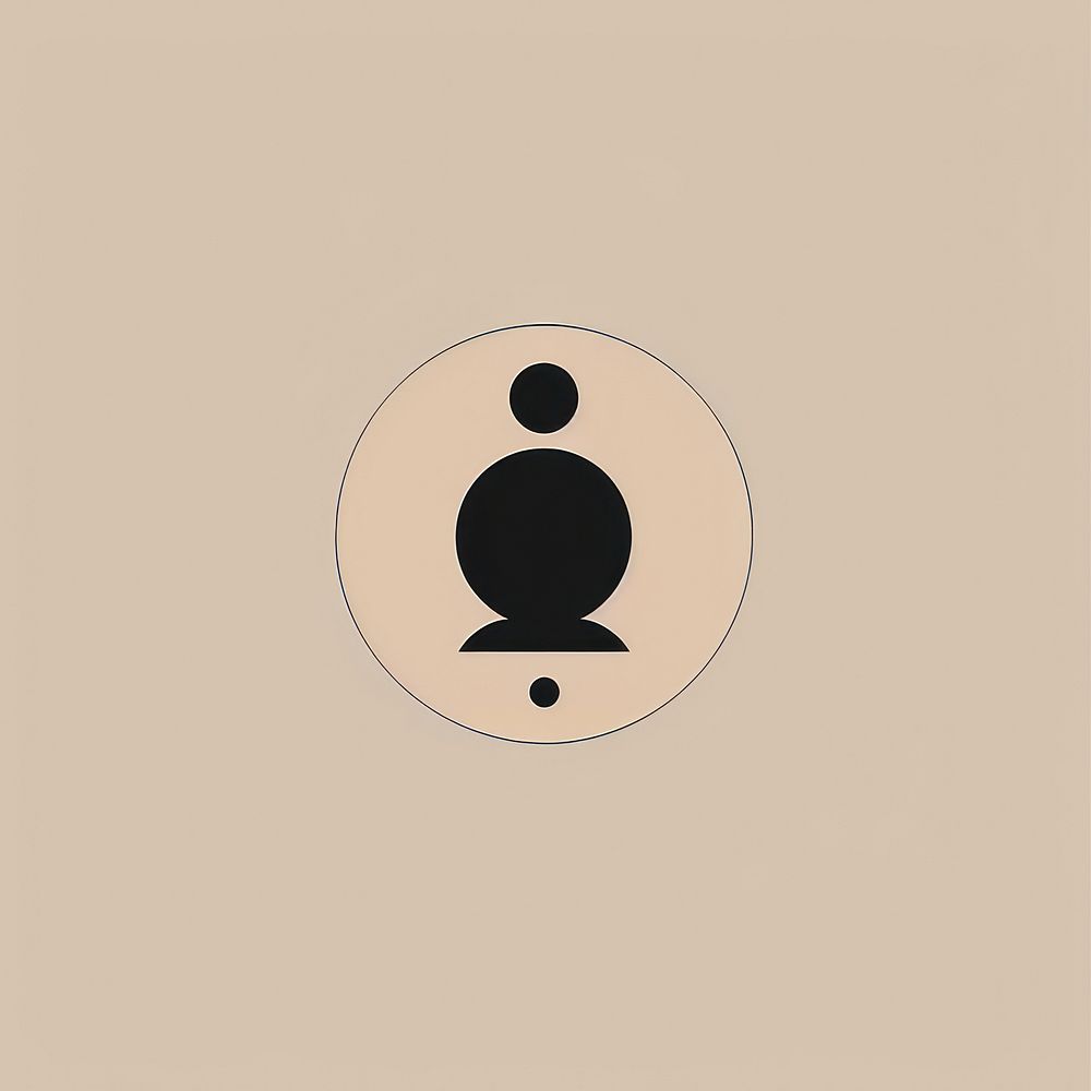Black minimalist boy logo design circle symbol number.
