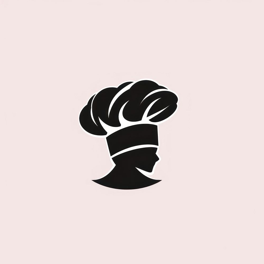 Black minimalist chef hat logo design kitchen cartoon stencil.