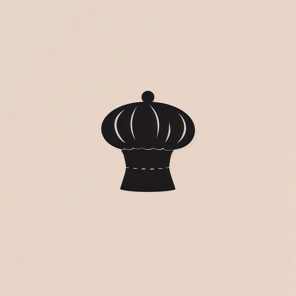 Black minimalist chef hat logo design drawing transportation calligraphy.