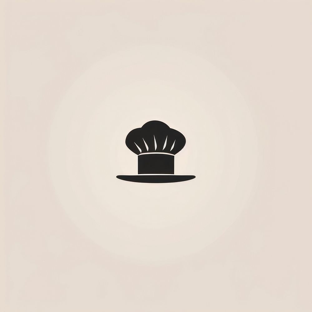 Black minimalist chef hat logo design clothing painting kitchen.