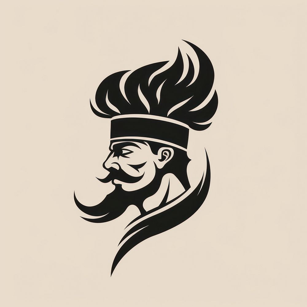 Black minimalist cool chef logo design drawing representation individuality.