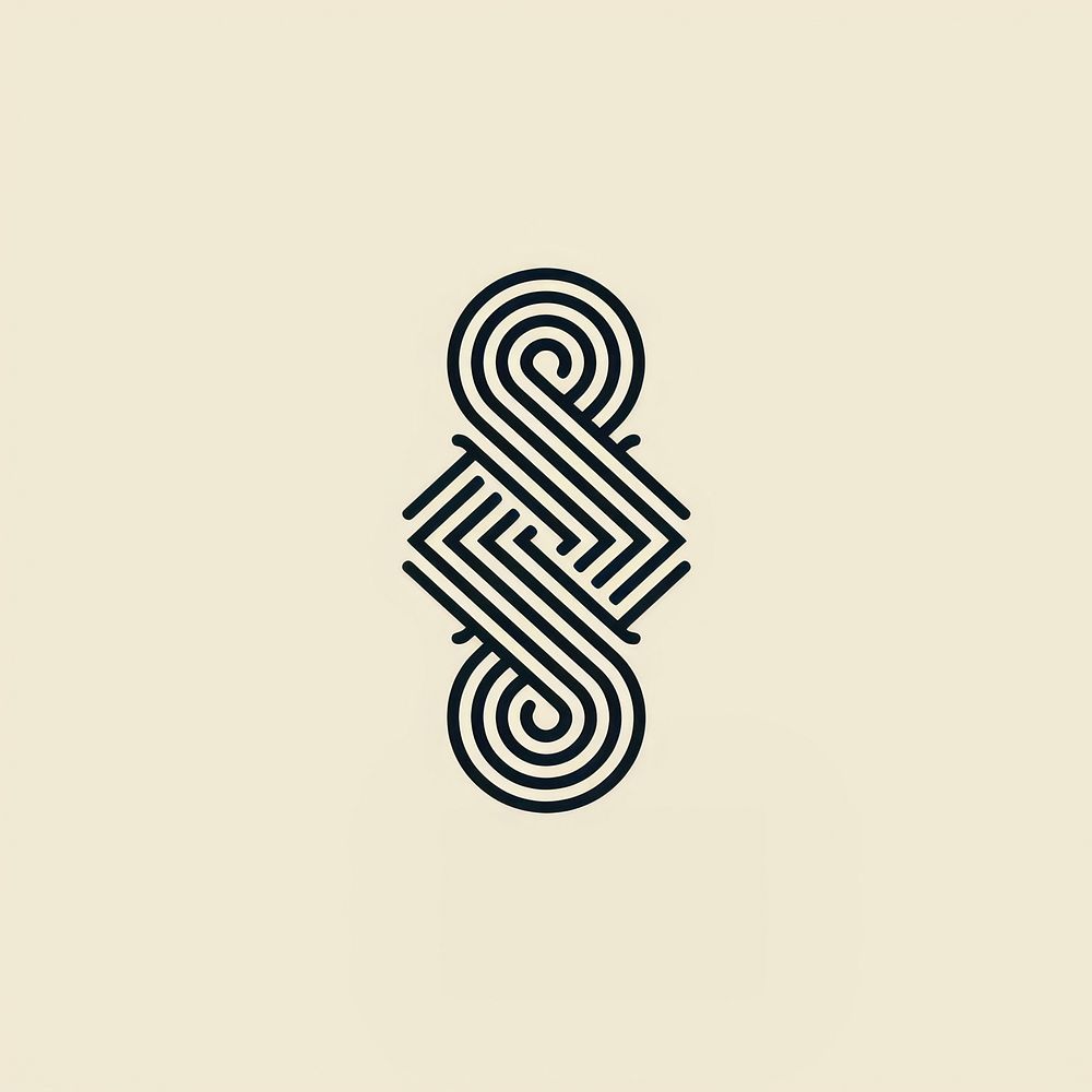 Black minimalist cool DNA logo design symbol creativity ampersand.
