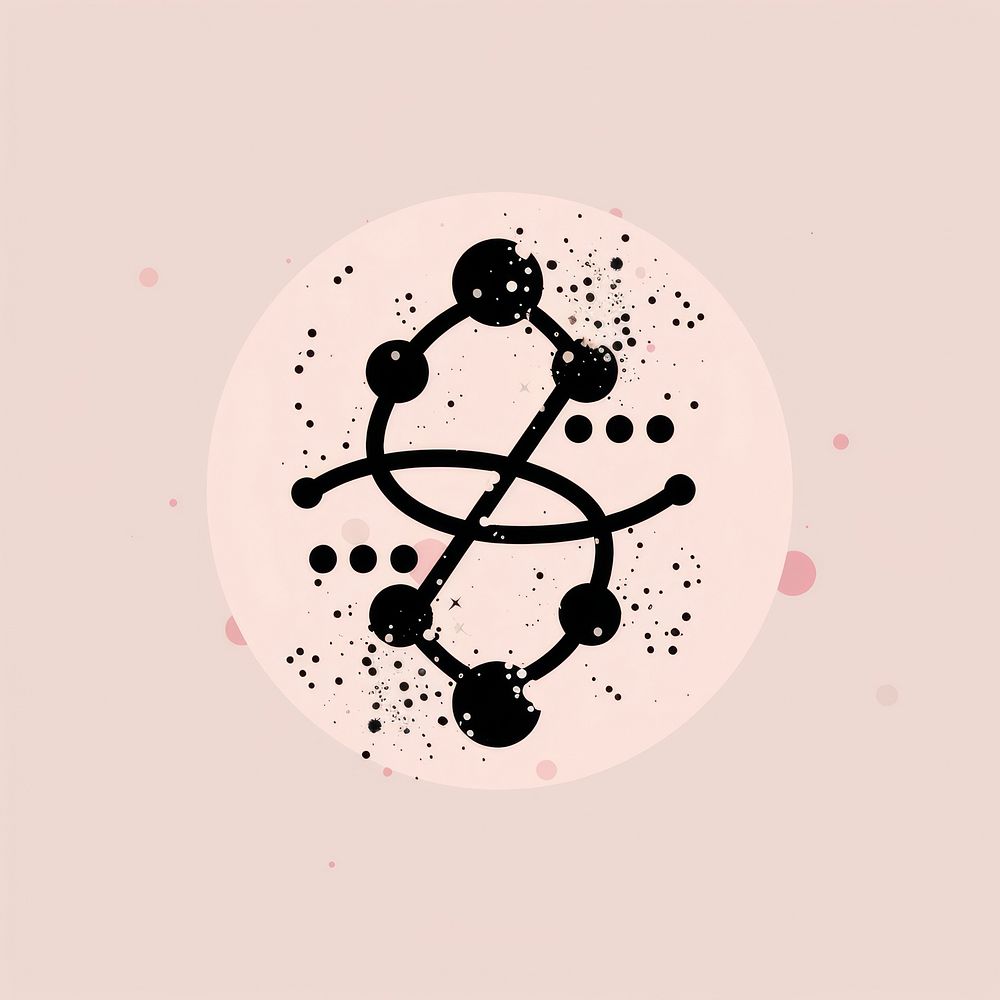 Black minimalist cool DNA logo design drawing microbiology creativity.