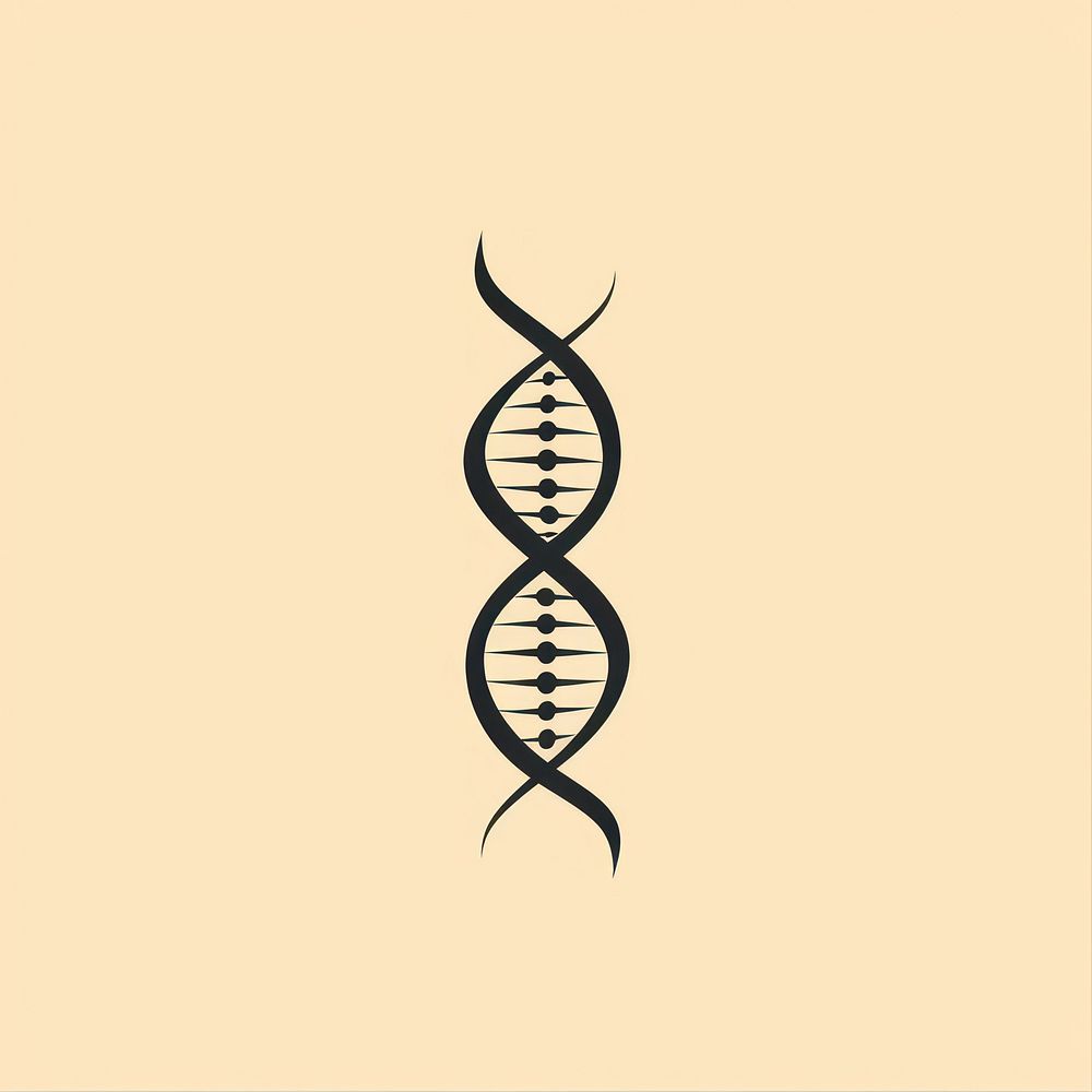 Black minimalist cool DNA logo design text science pattern.