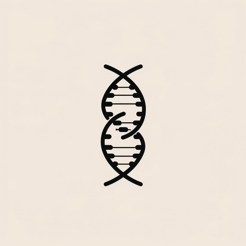 Black minimalist cool DNA logo design text calligraphy handwriting.