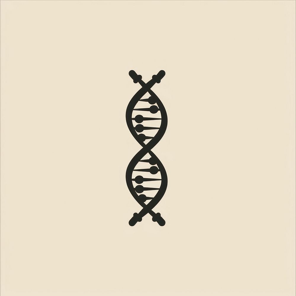 Black minimalist DNA logo design text calligraphy accessories.