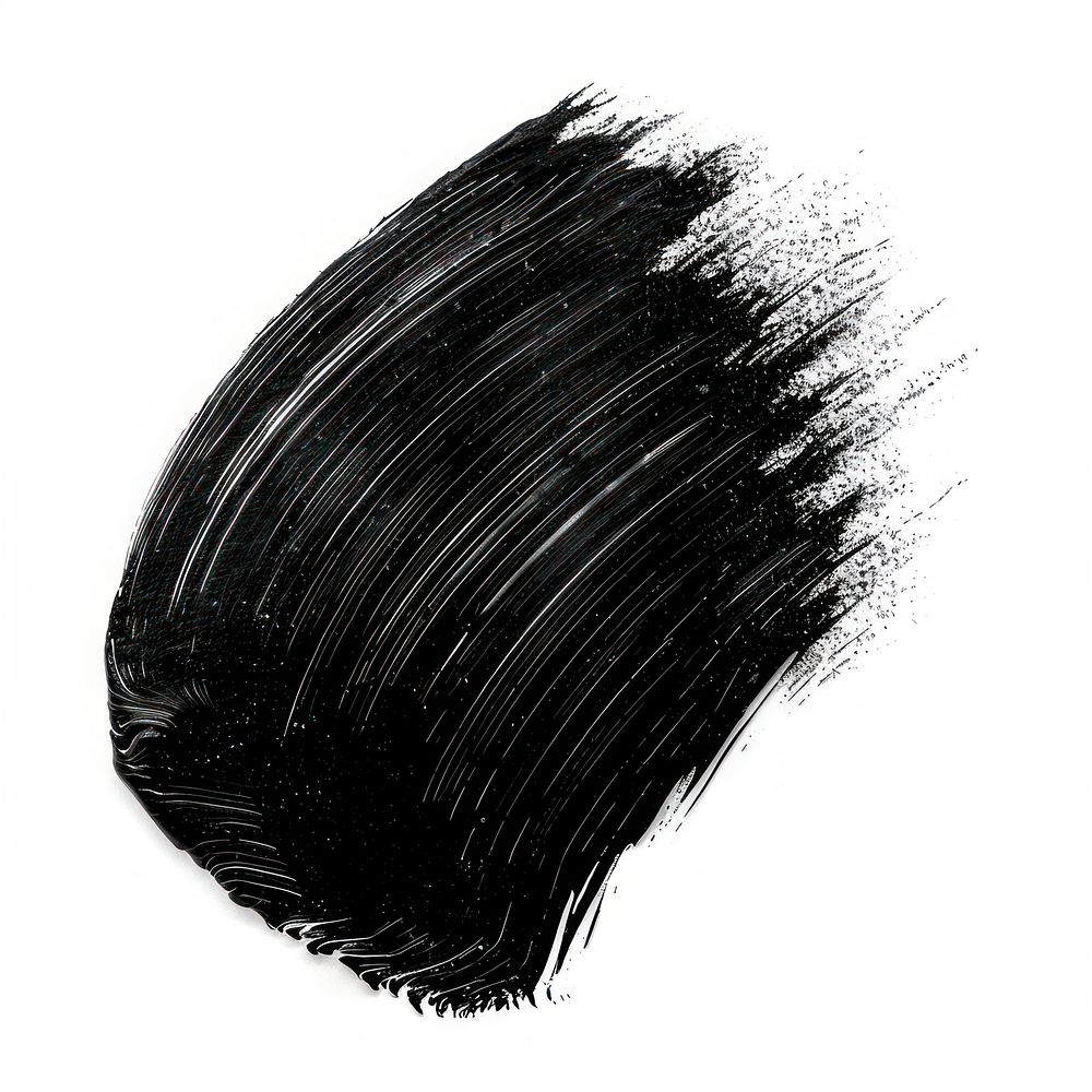Oval shape brush strokes black white background monochrome.
