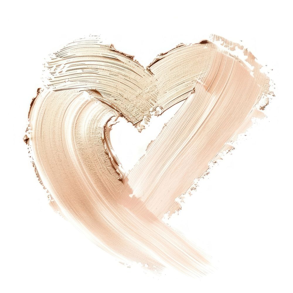 Heart shape brush strokes text white background accessories.