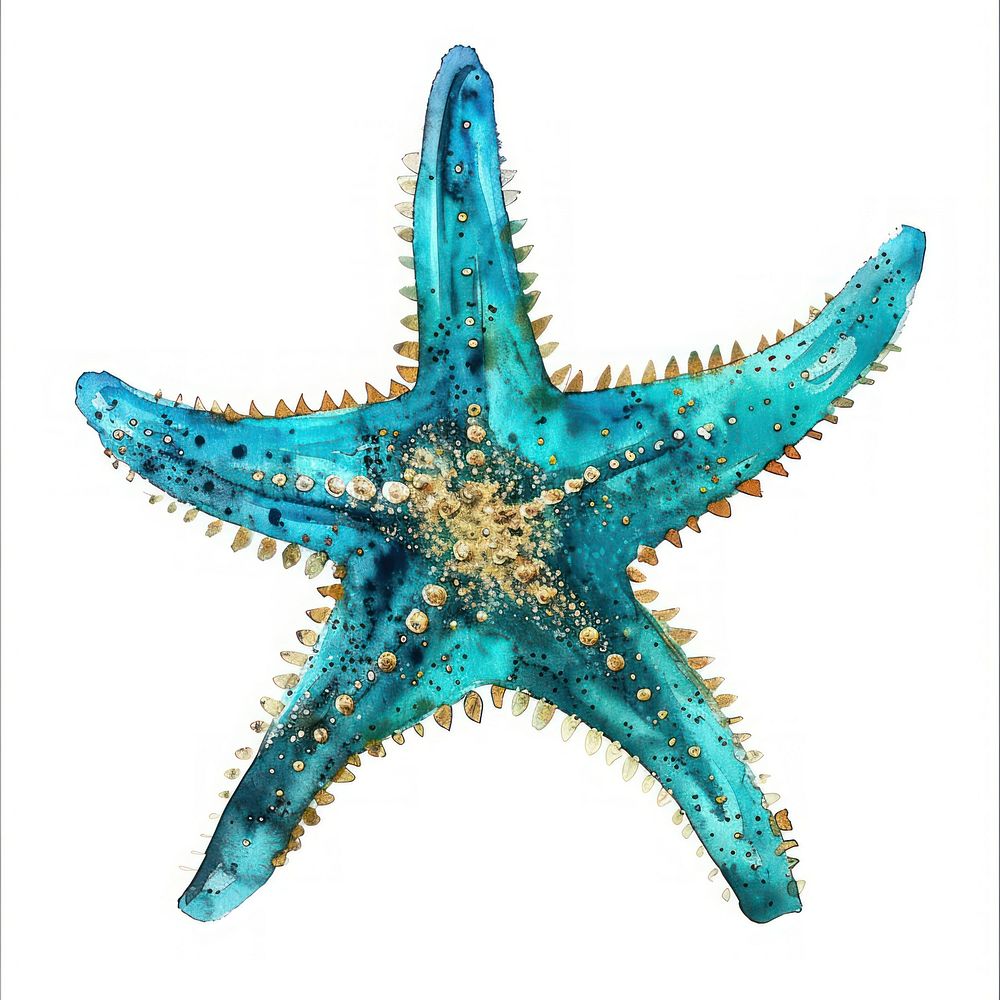 A Turquoise starfish invertebrate animal shark.