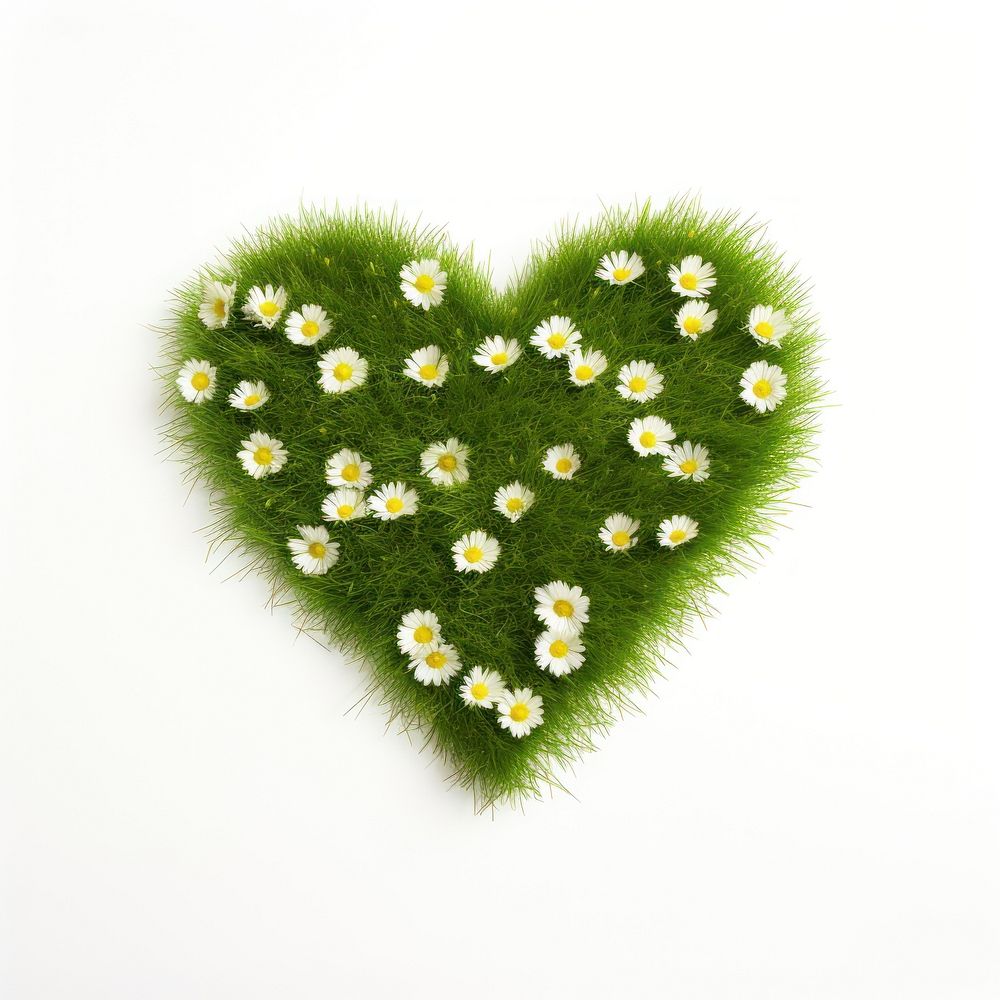 Heart shape grass flower daisy asteraceae.