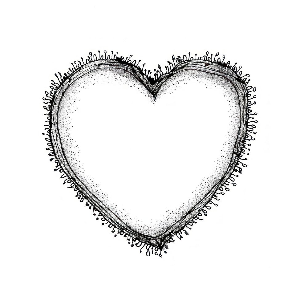 Heart outline doodle frame illustrated chandelier drawing.