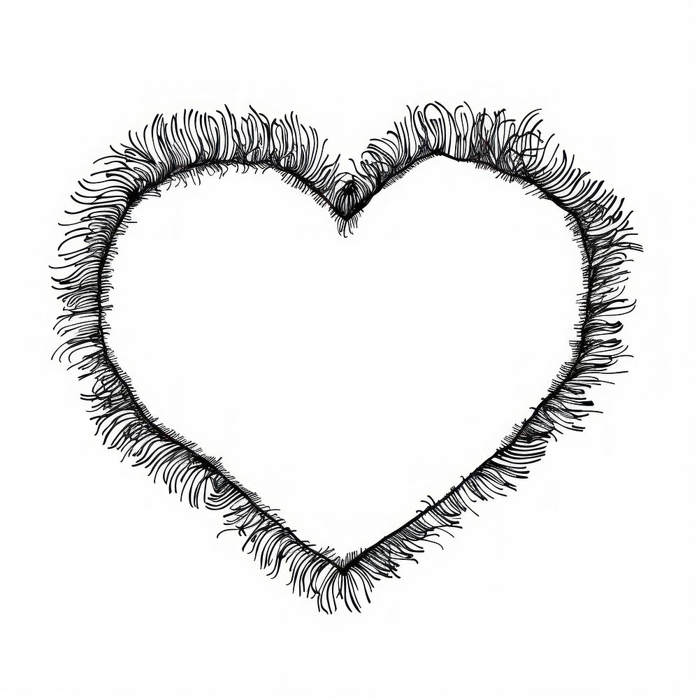 Heart outline doodle frame illustrated drawing sketch.