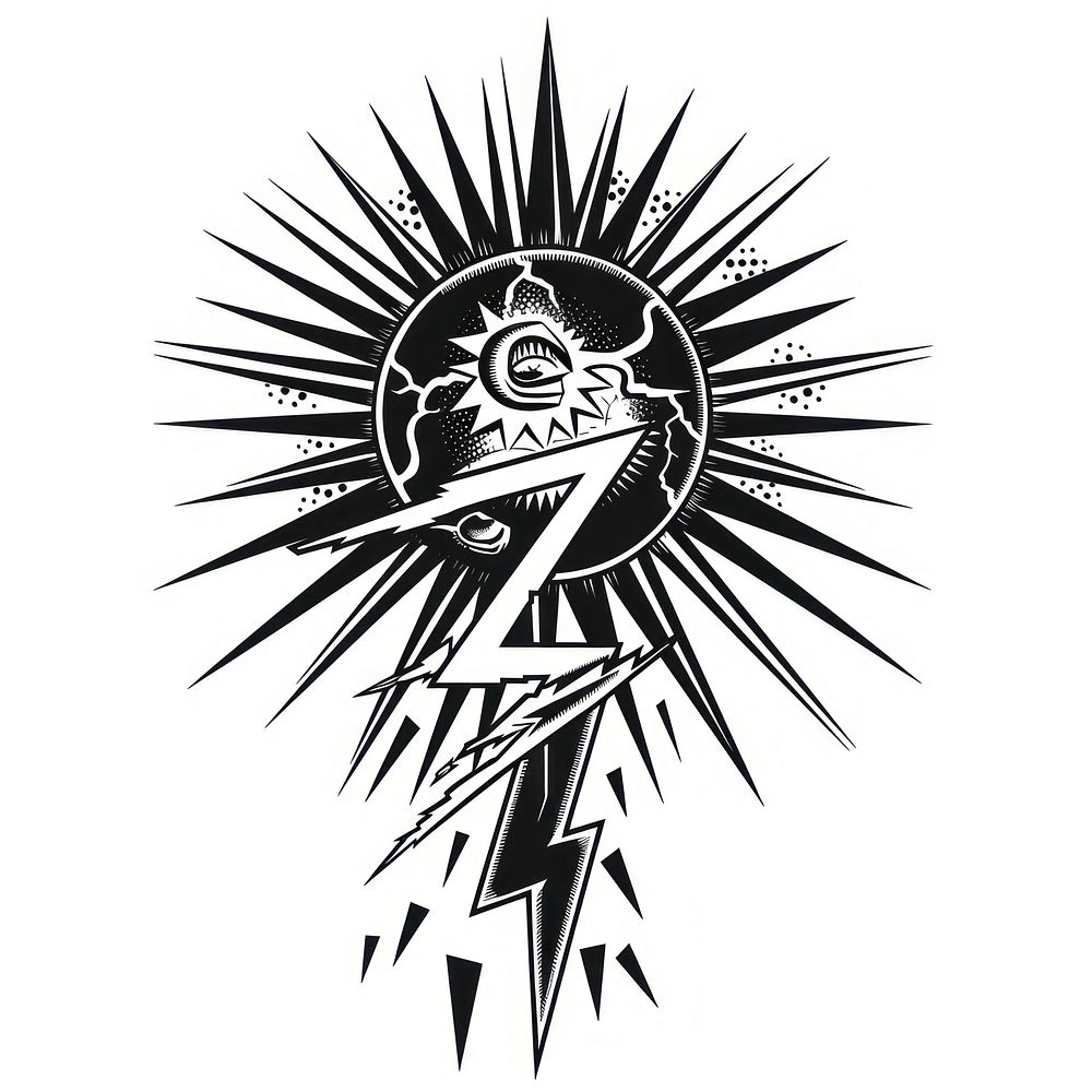 Cicar lightning illustrated drawing symbol.