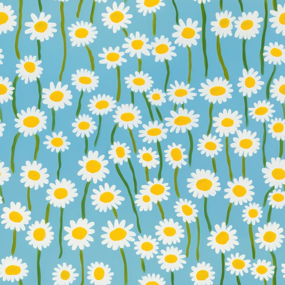 Chamomile flowers pattern asteraceae blossom.