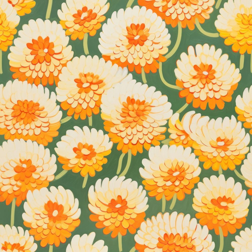 Chubby chrysanthenmum flowers pattern asteraceae graphics.