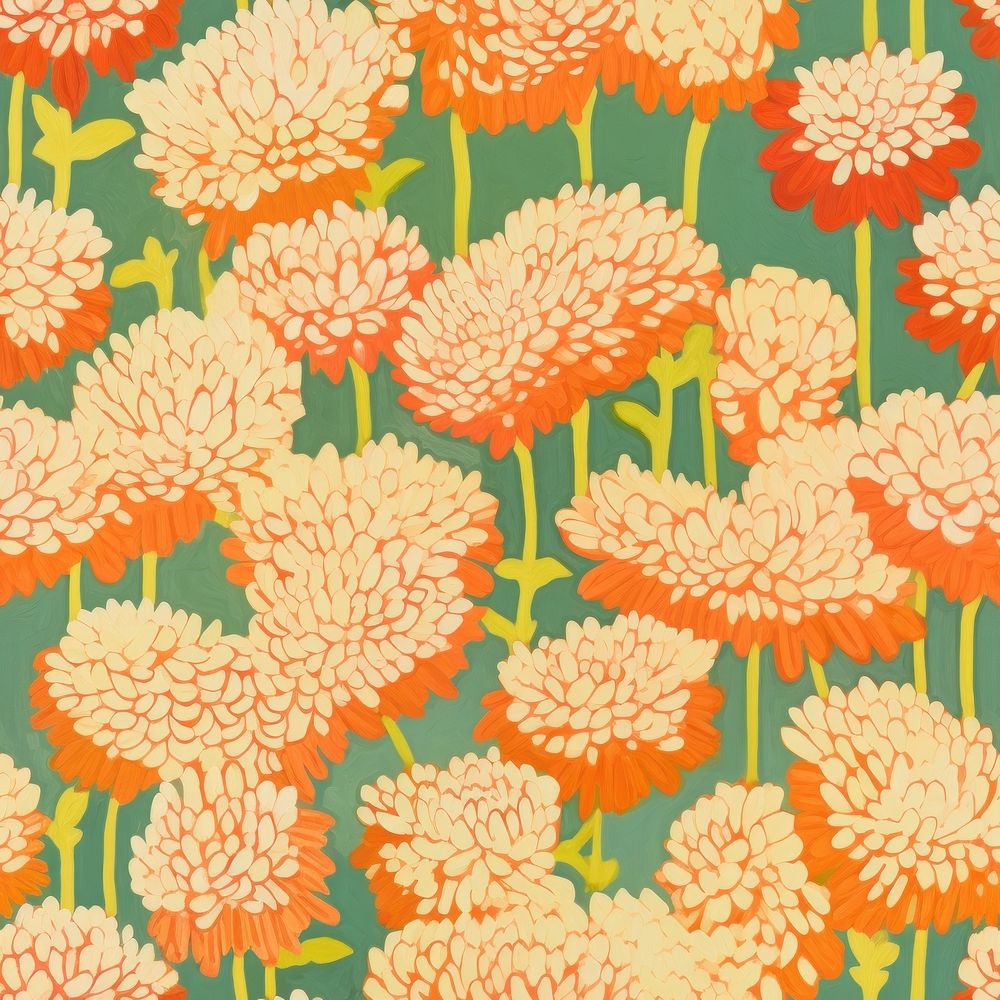 Chubby chrysanthenmum flowers pattern asteraceae graphics.